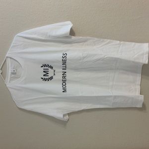 Modern illness xl short sleeve tee shirts white with black print